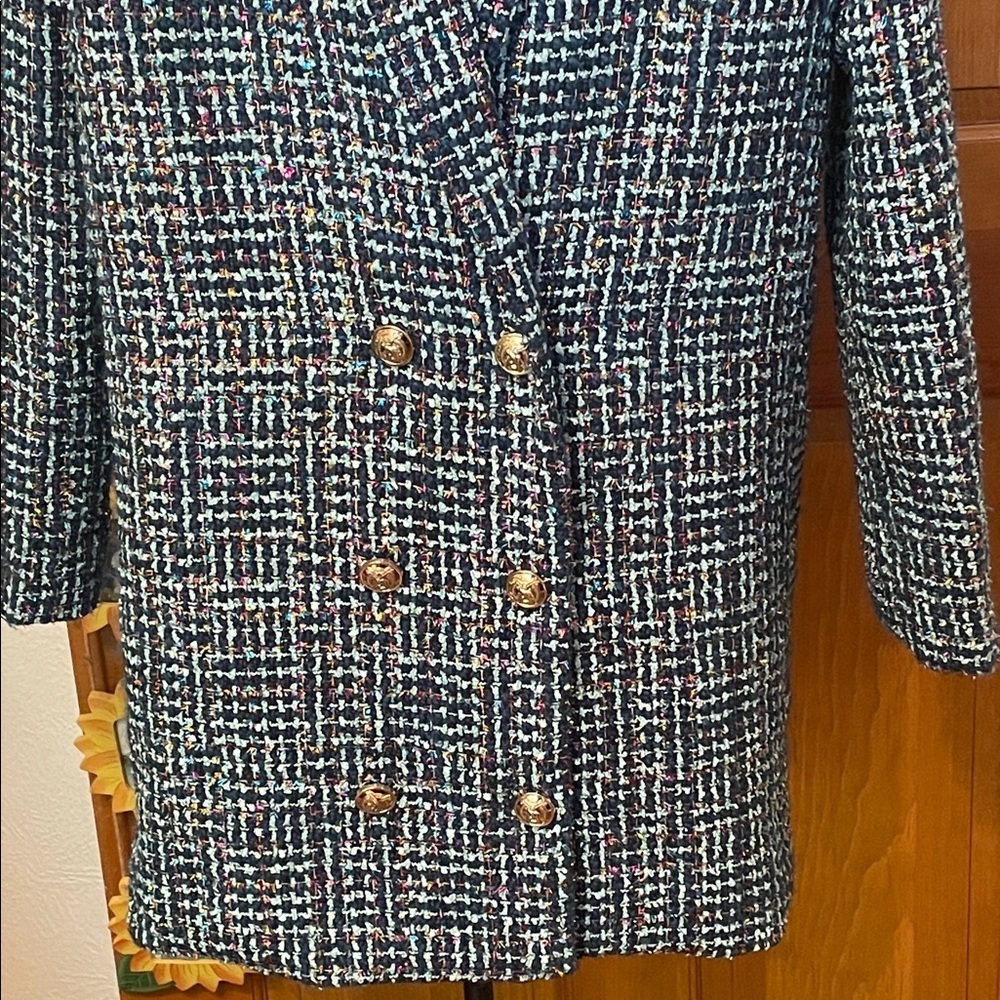 🔥🔥🔥BOGOHO 🔥🔥🔥Women's Tweed Double-Breasted Sparkling Jacket—Large - Picture 4 of 16